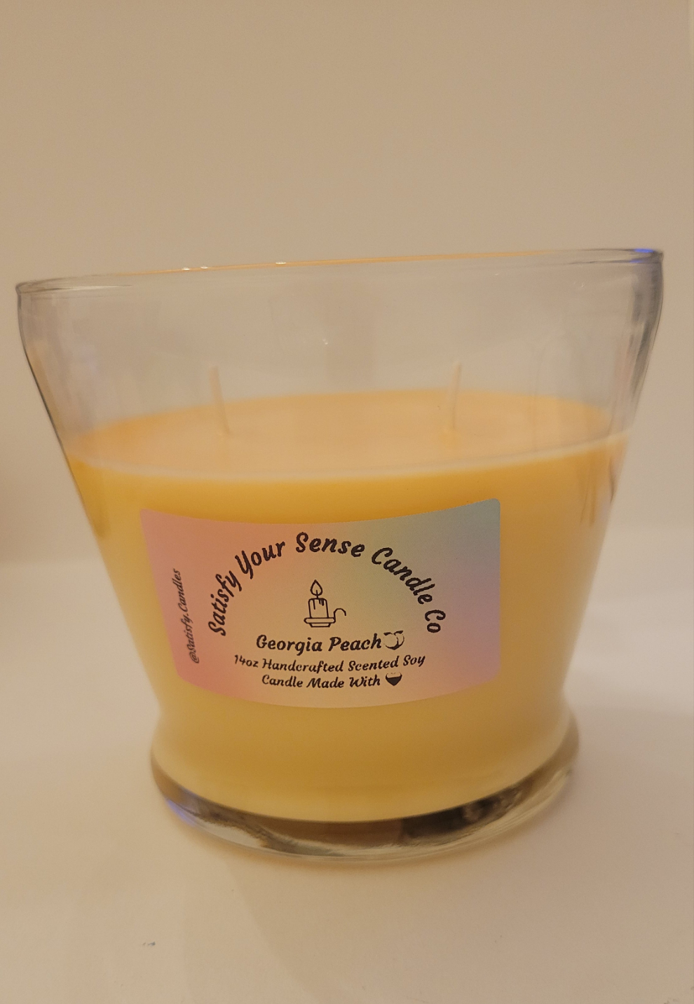 14oz Georgia Peach Candle Burn Time: 65-70 Hours