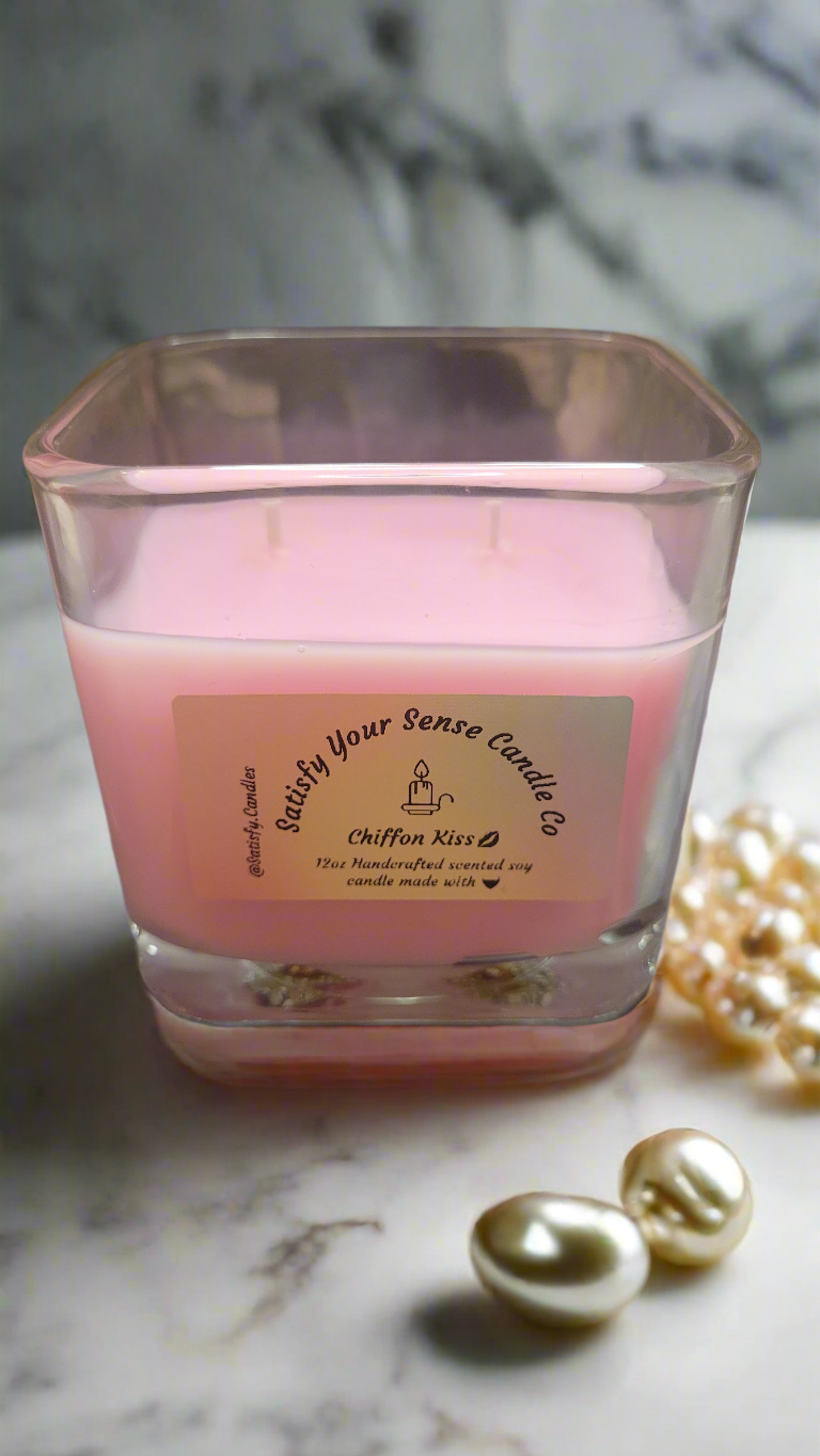 12oz Chiffon Kiss Candle Burn Time: 55-60 Hours