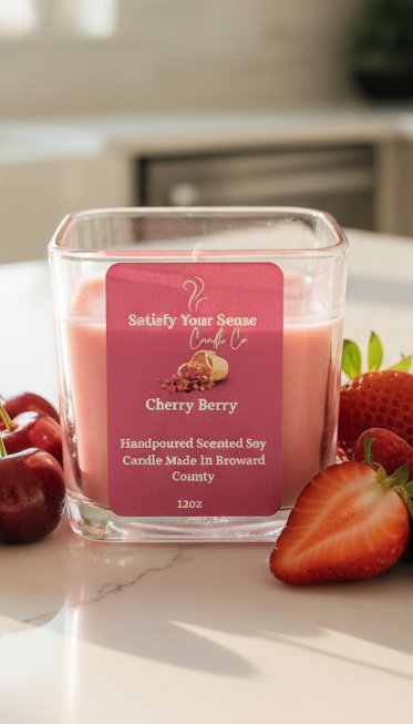 12oz Cherry Berry Scented Candle