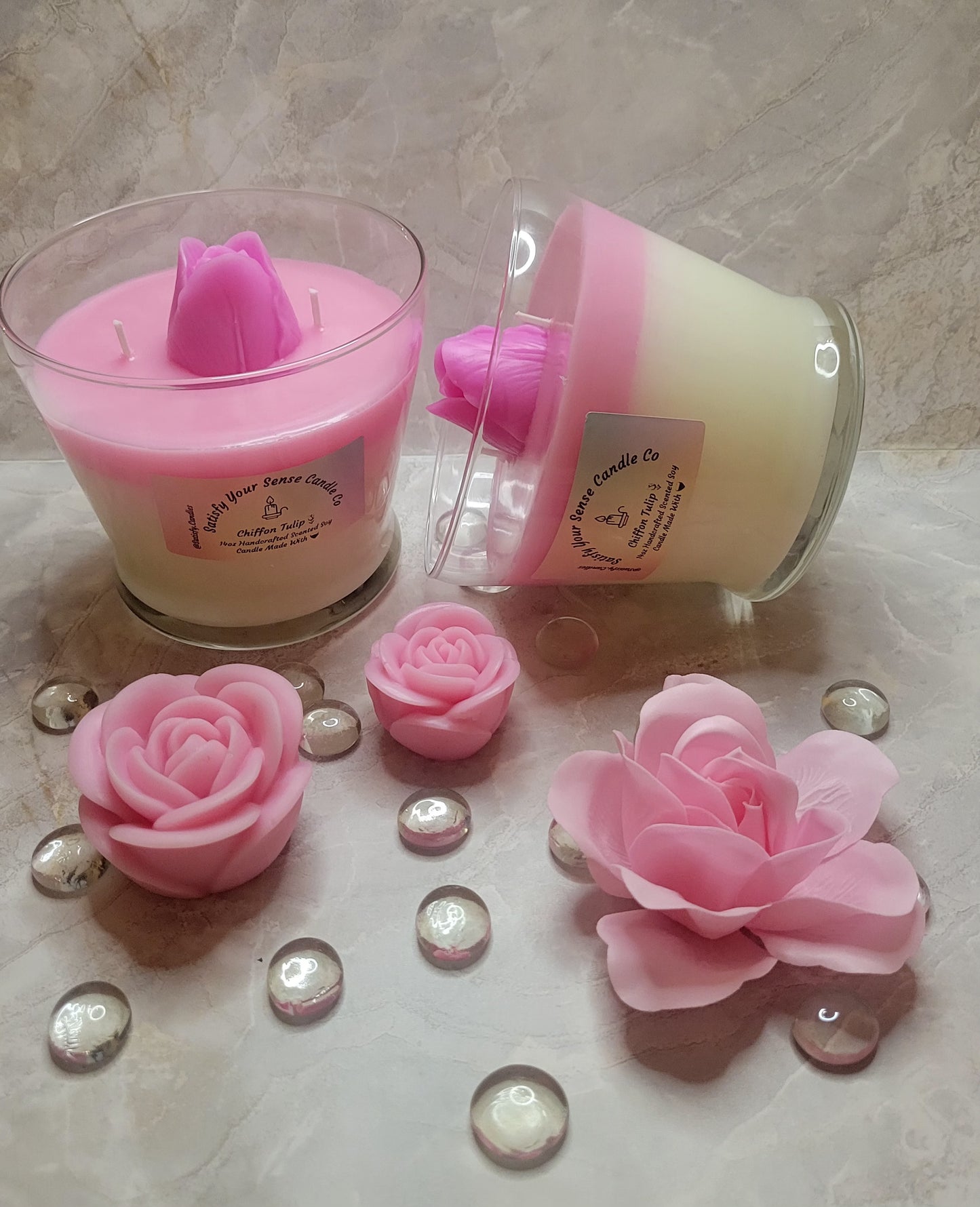 14oz Chiffon Tulip Candle Burn Time: 65-70 Hours