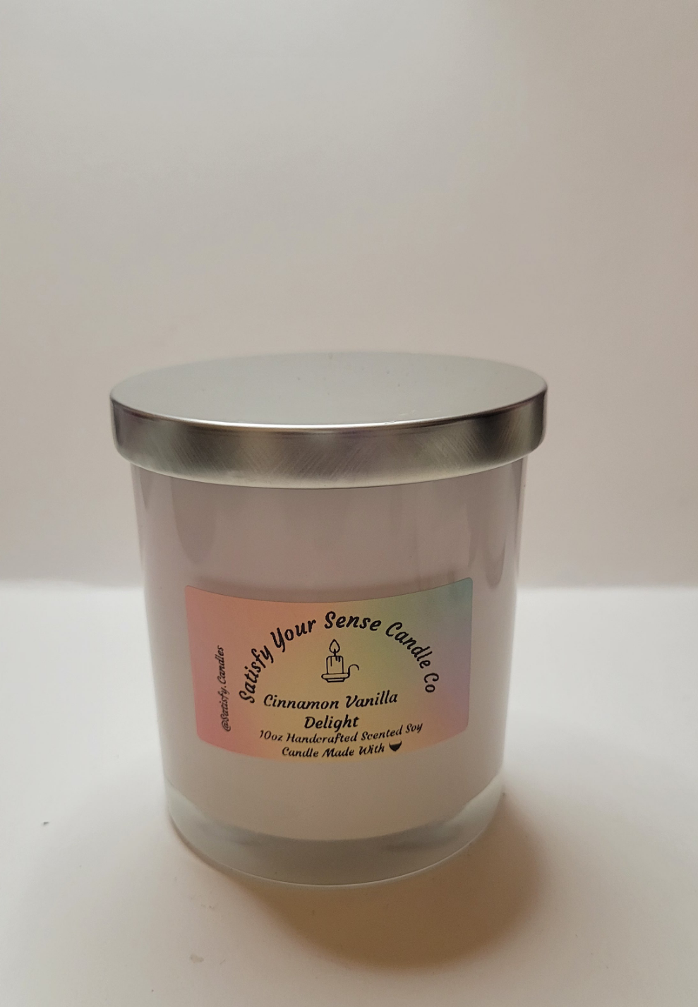 10oz Cinnamon Vanilla Delight Candle Burn Time: 45-50 Hours