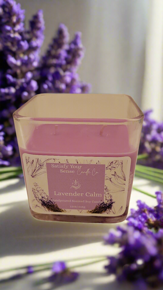12oz Lavender Calm Candle Burn Time: 55-60 Hours