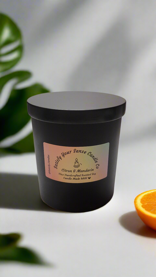 10oz Citron & Mandarin Candle Burn Time: 45-50 Hours