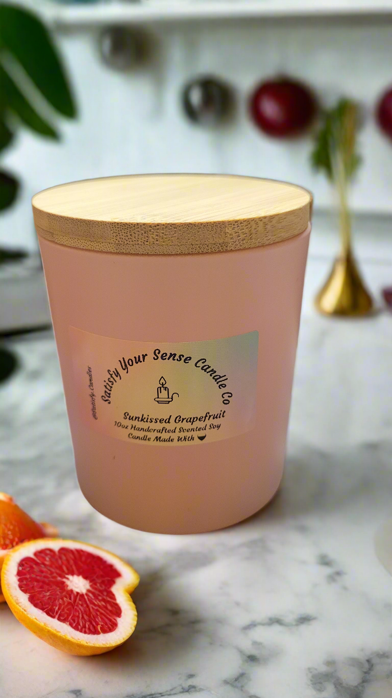 10oz Sunkissed Grapefruit Candle Burn Time: 45-50 Hours
