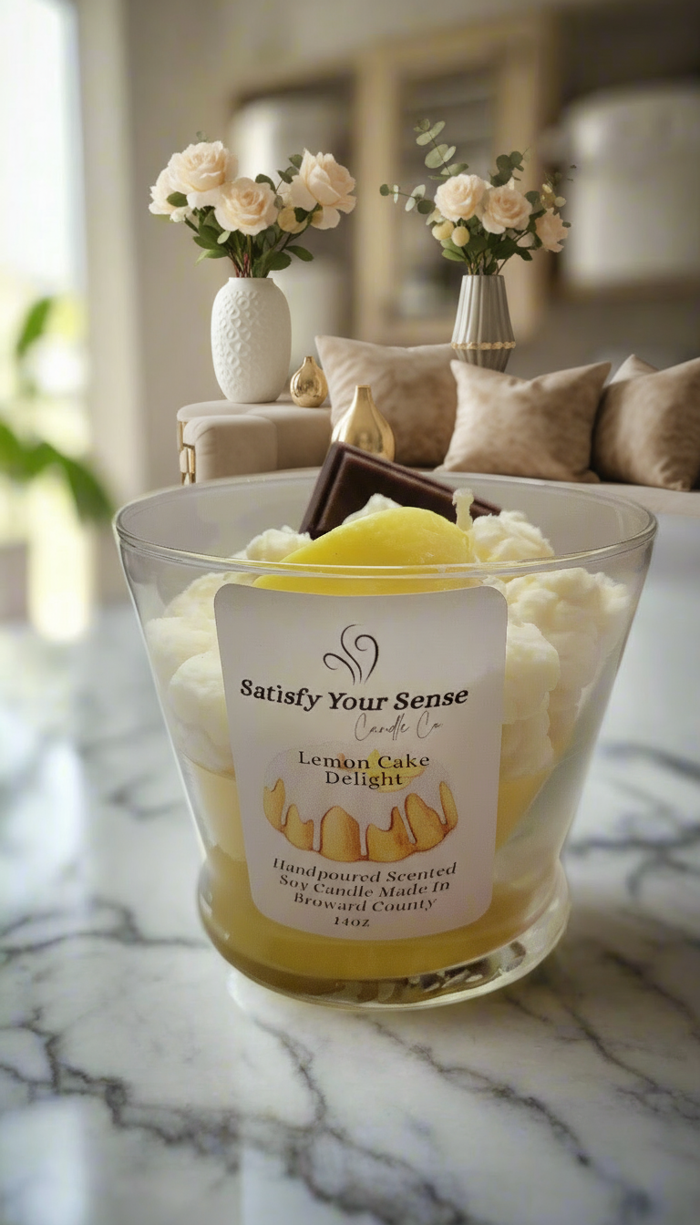 14oz Lemon Cake Delight Desert Candle