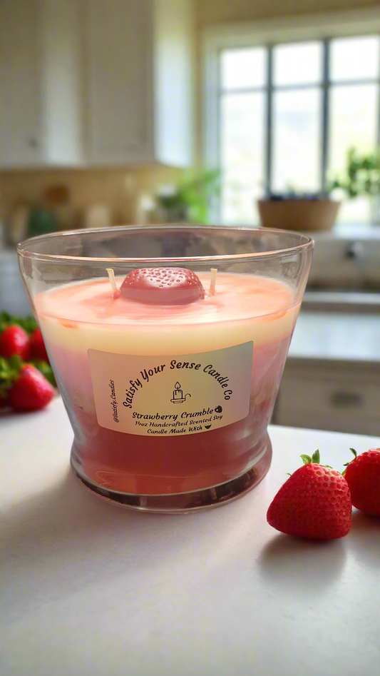 14oz Strawberry Crumble Candle Burn Time: 65-70 Hours