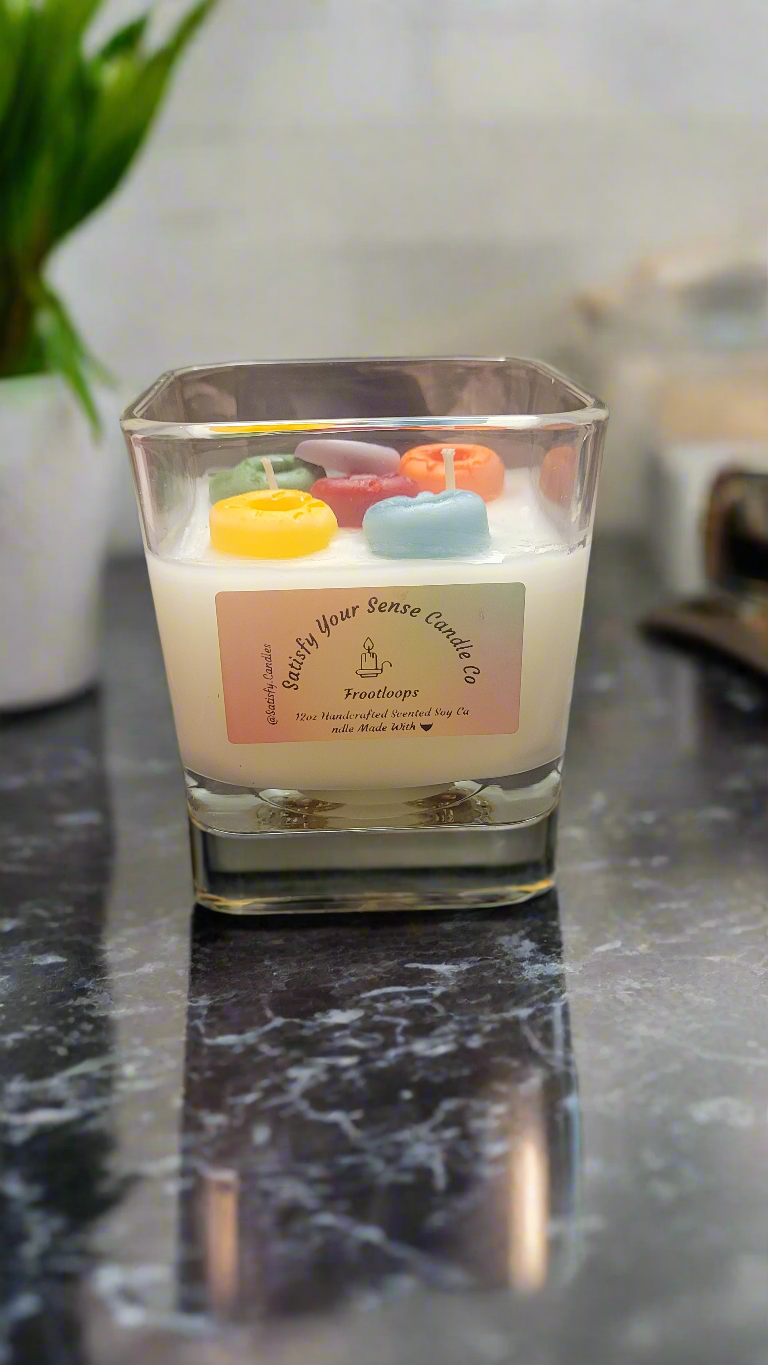 12oz Frootloop Candle Burn Time: 55-60 Hours