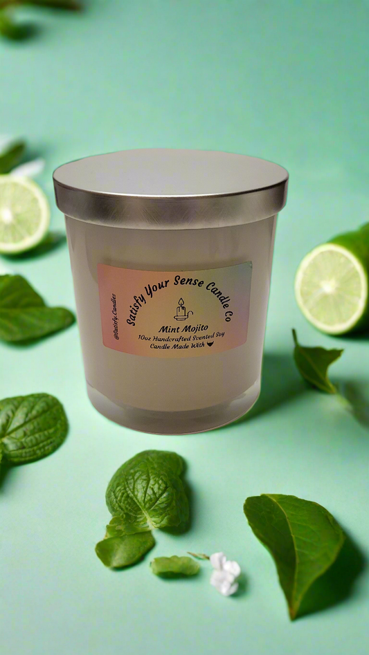 10oz Mint Mojito Candle Burn Time: 45-50 Hours