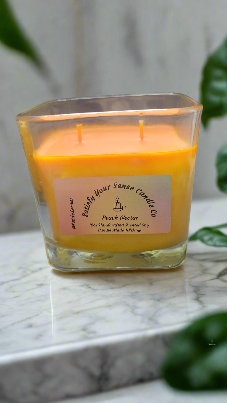 12oz Peach Nectar Candle Burn Time: 55-60 Hours
