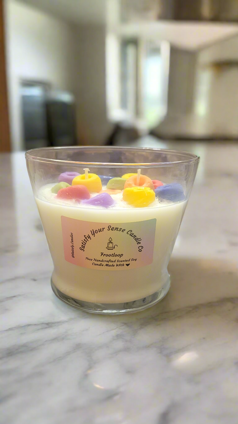 14oz Frootloop Candle Burn Time: 65-70 Hours