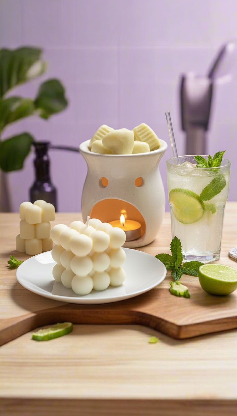 Mint Mojito Bubble Candle & 5 Wax Melts