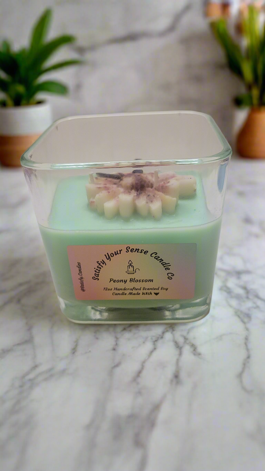 12oz Peony Blossom Candle Burn Time: 55-60 Hours