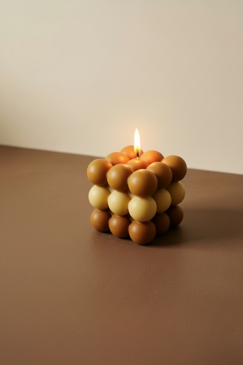 Wrapped in chocolate scented bubble candle