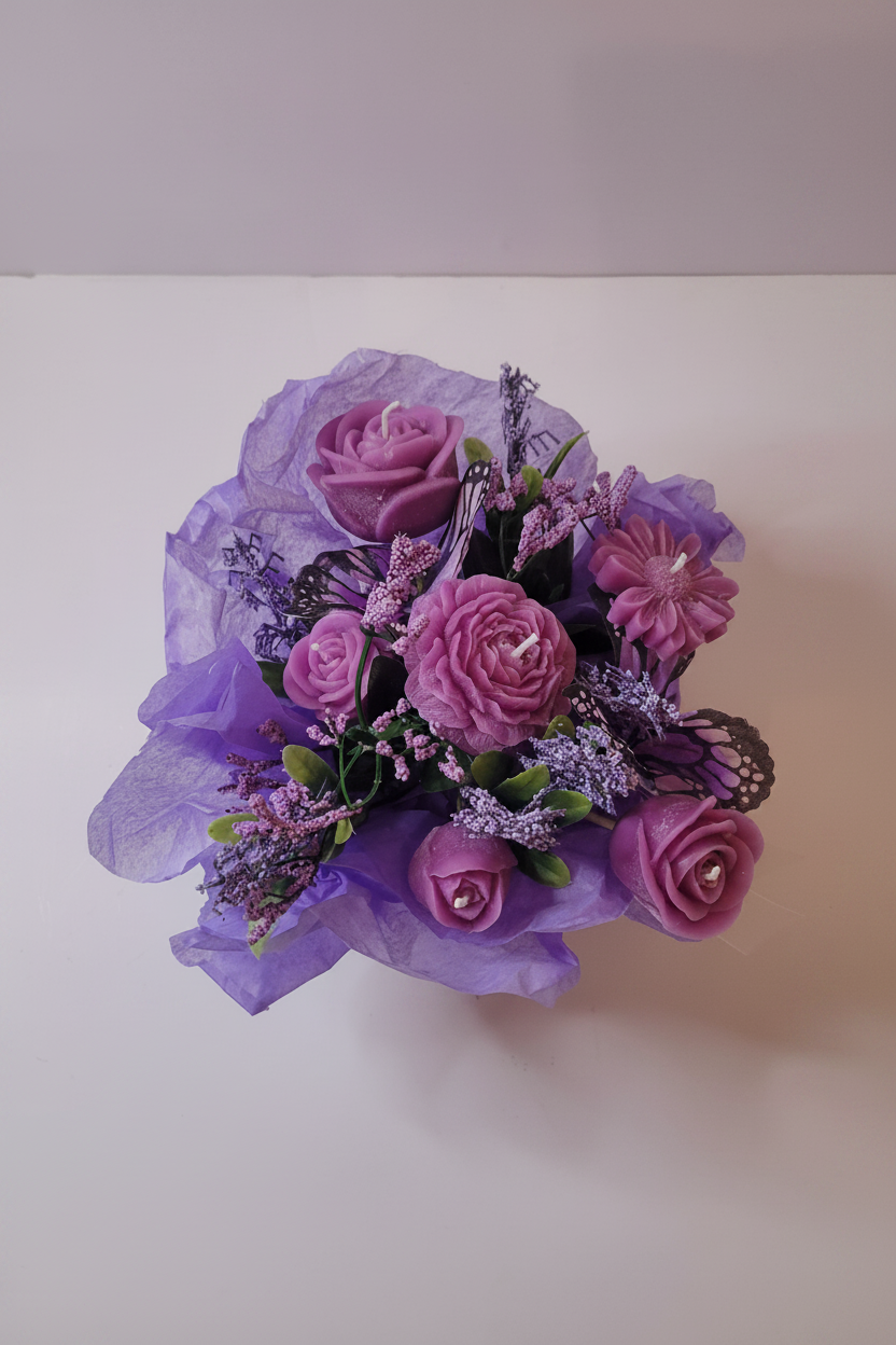 Petals and Peace Candle Flower Bouquet