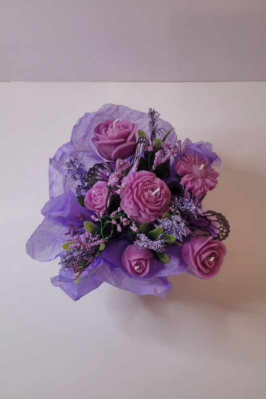 Petals and Peace Candle Flower Bouquet