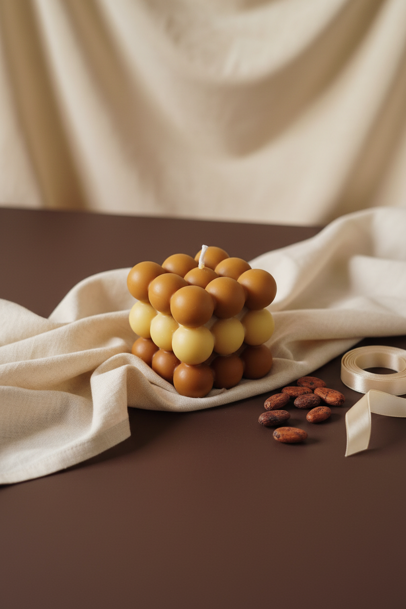 Wrapped in chocolate scented bubble candle