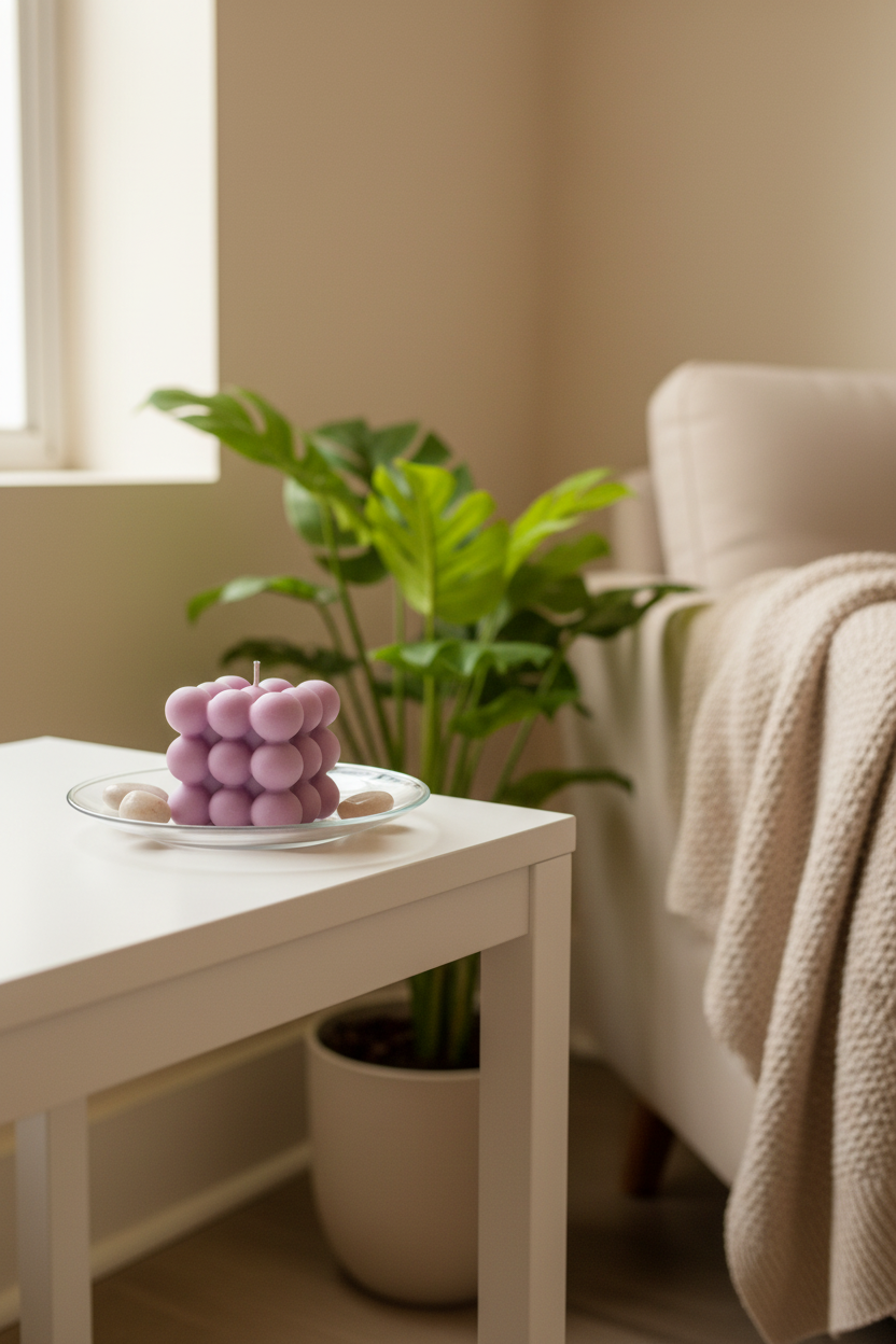 Lavender Calm Scented Bubble Candle
