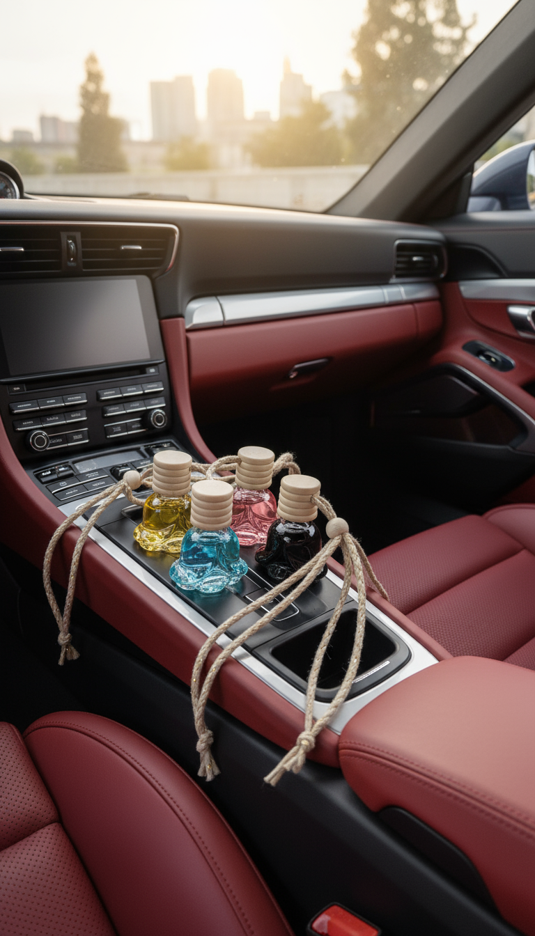 8ml Velvet Flannel Mini Flower Rearview Mirror Car Diffuser