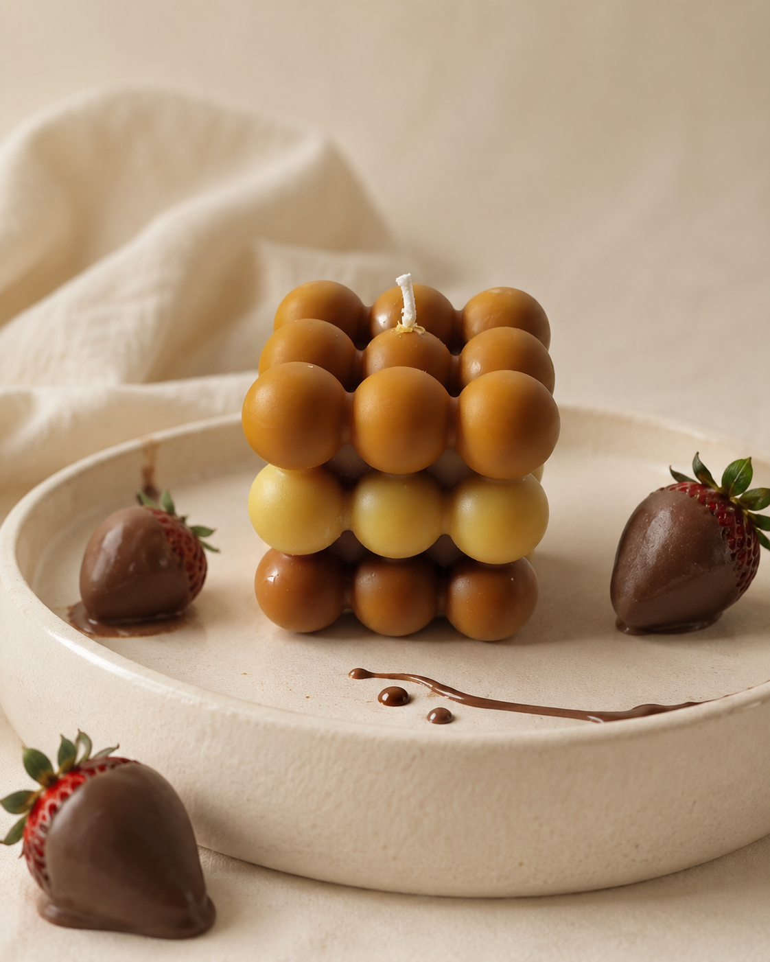 Wrapped in chocolate scented bubble candle