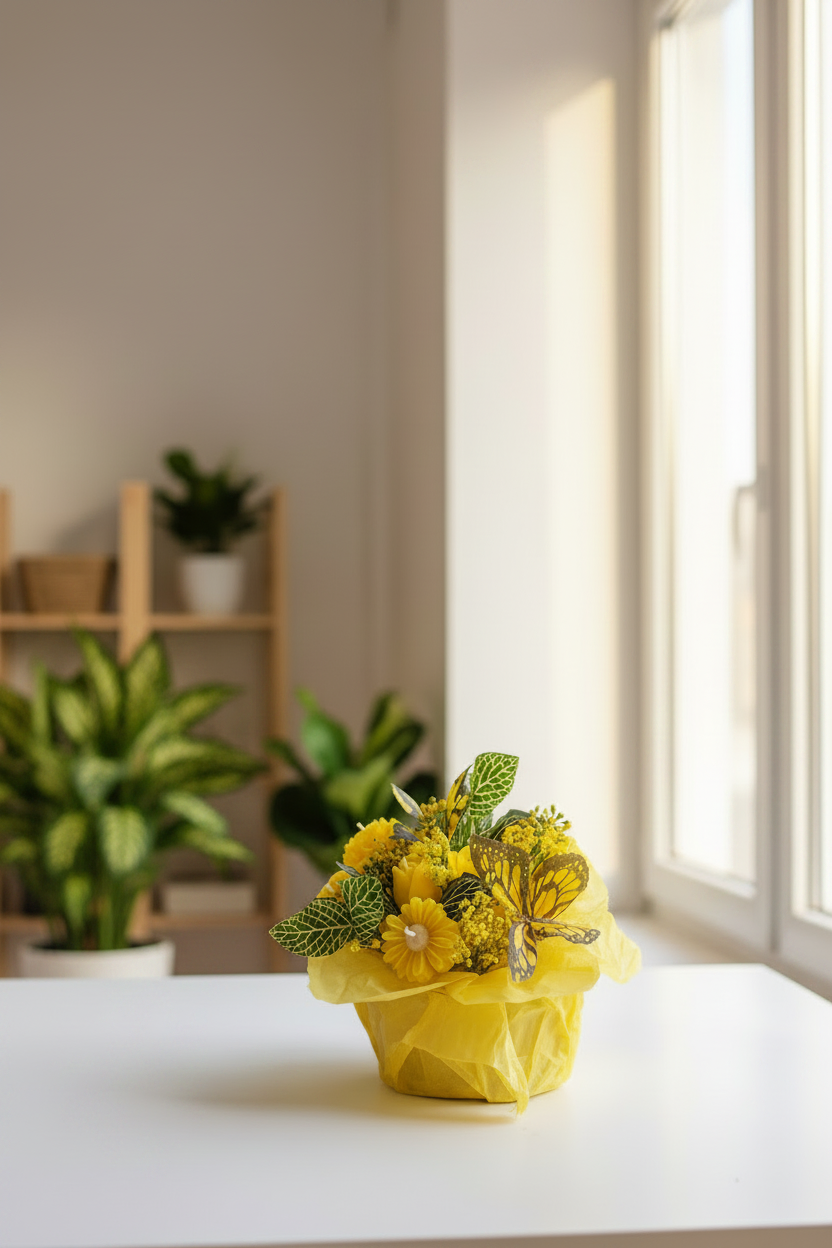 Petals and Peace Candle Flower Bouquet