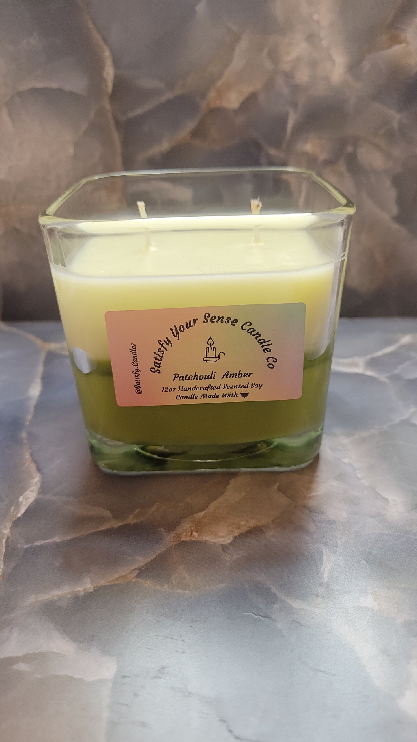 12oz Patchouli Amber Candle Burn Time: 55-60 Hours