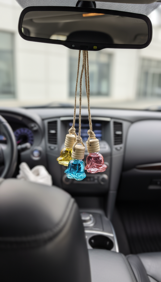 8ml Velvet Flannel Mini Flower Rearview Mirror Car Diffuser