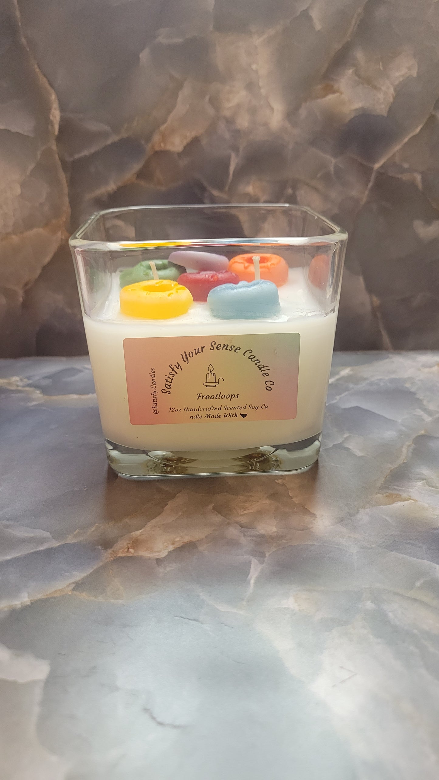 12oz Frootloop Candle Burn Time: 55-60 Hours