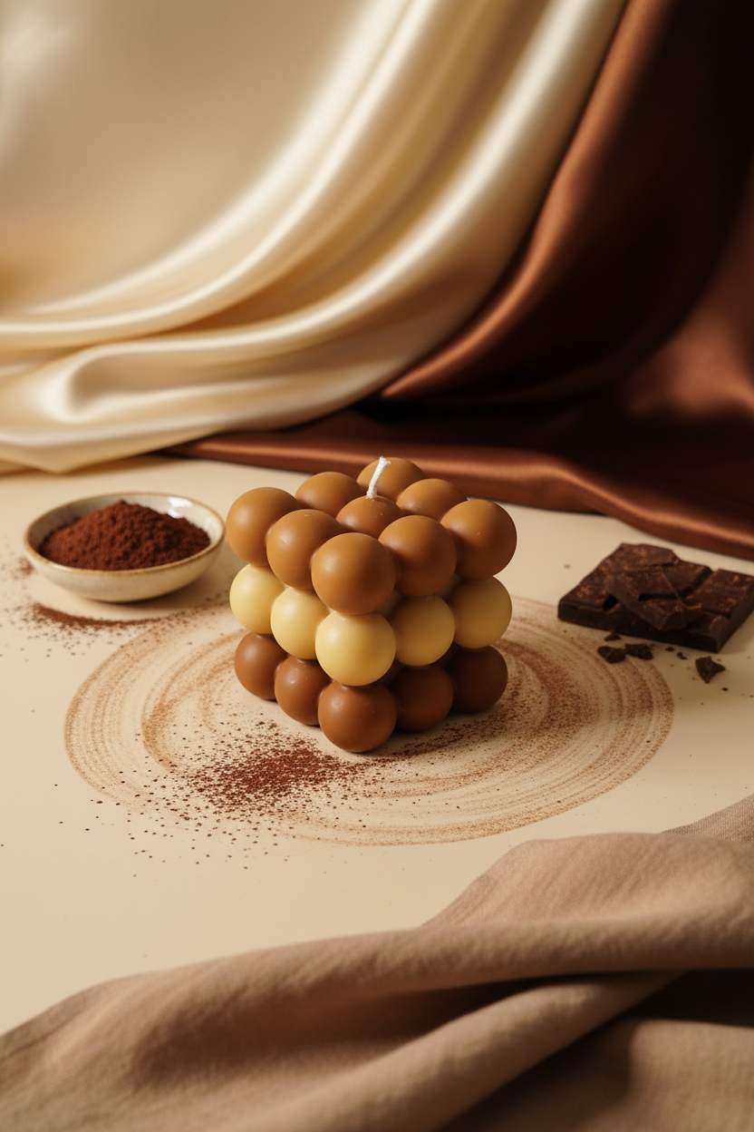 Wrapped in chocolate scented bubble candle
