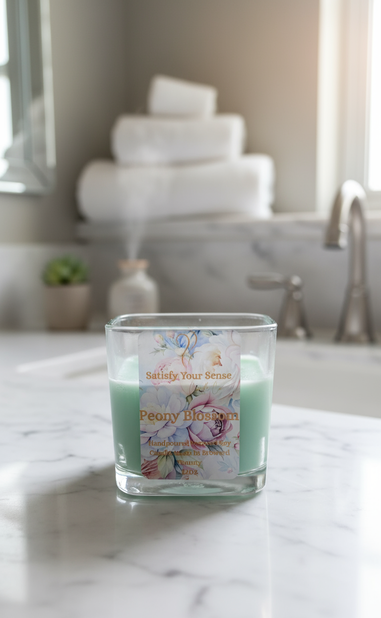 12oz Peony Blossom Scented Candle