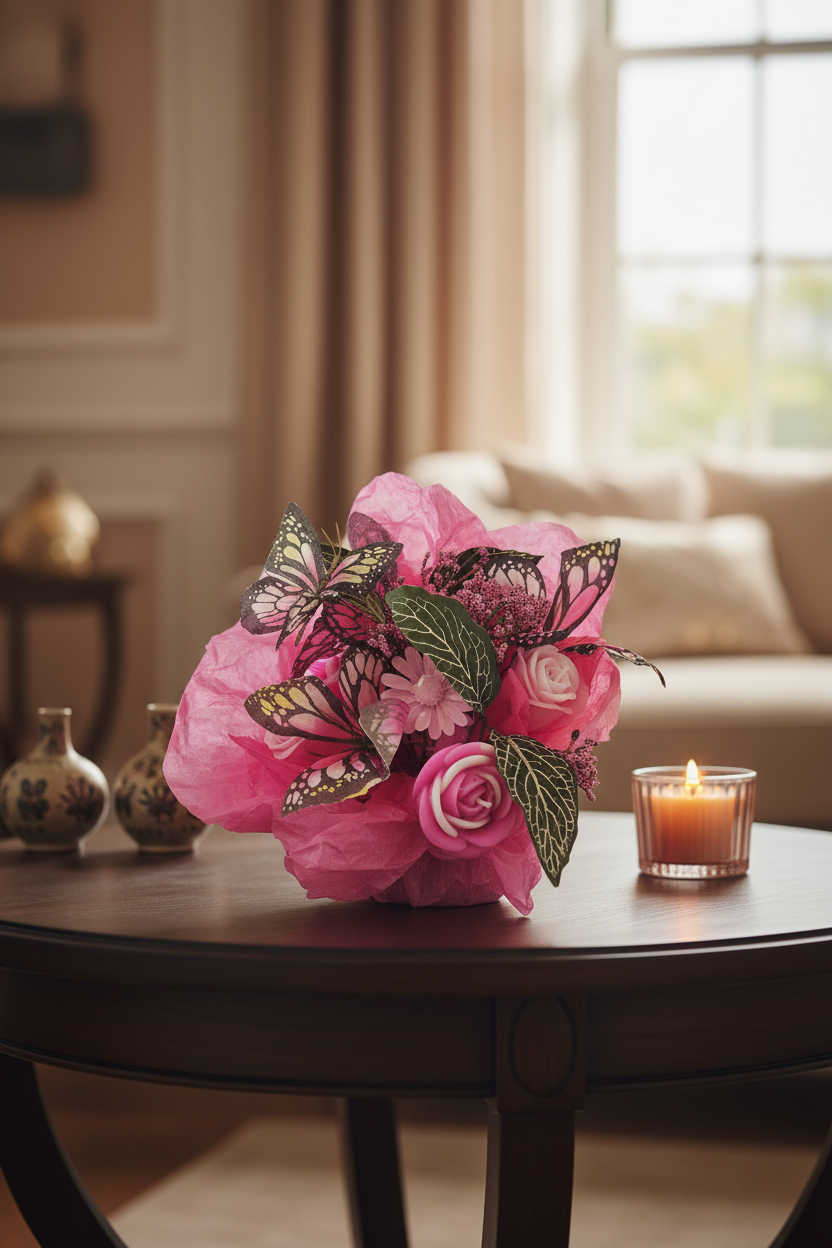 Petals and Peace Candle Flower Bouquet