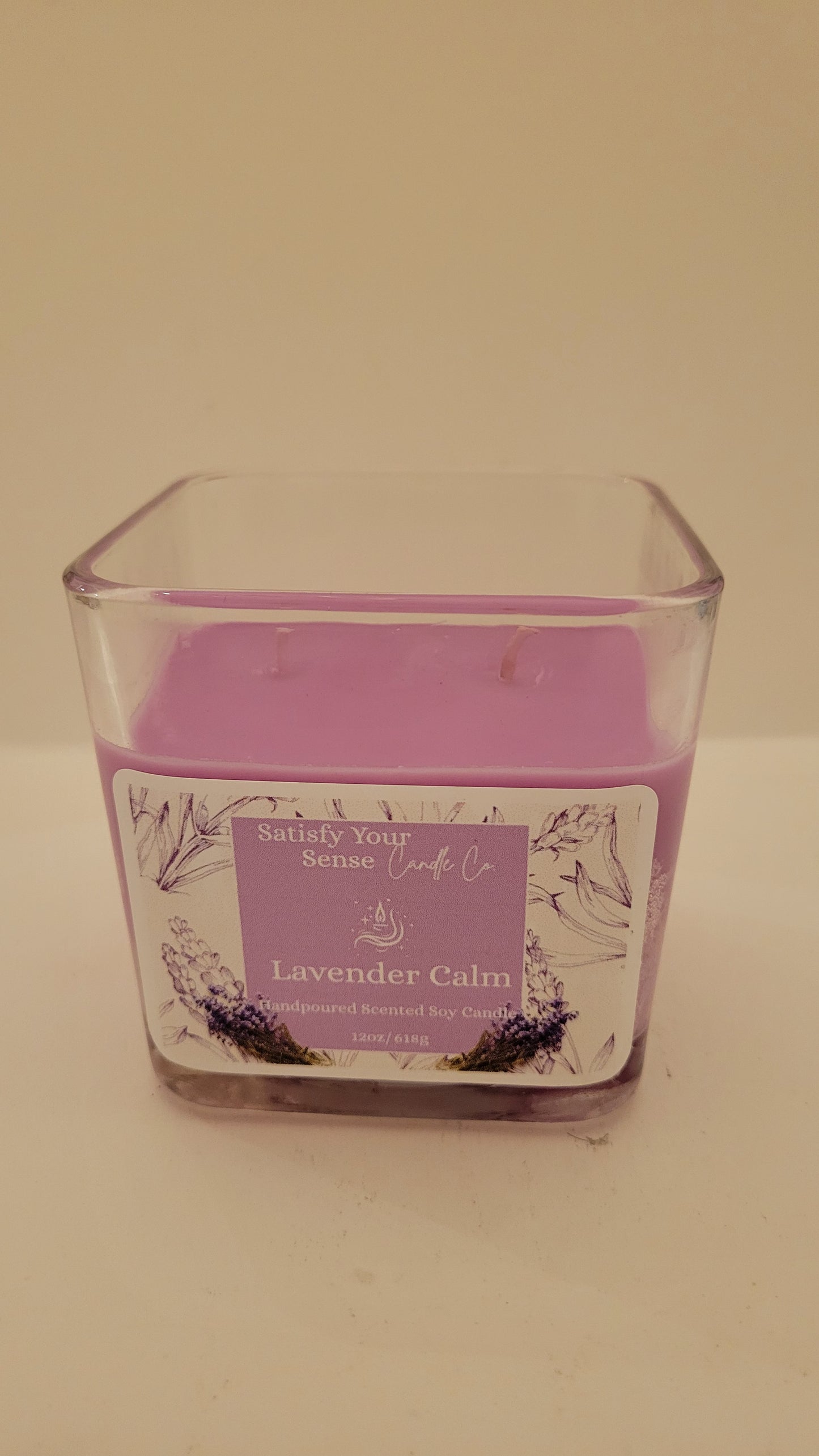 12oz Lavender Calm Candle Burn Time: 55-60 Hours