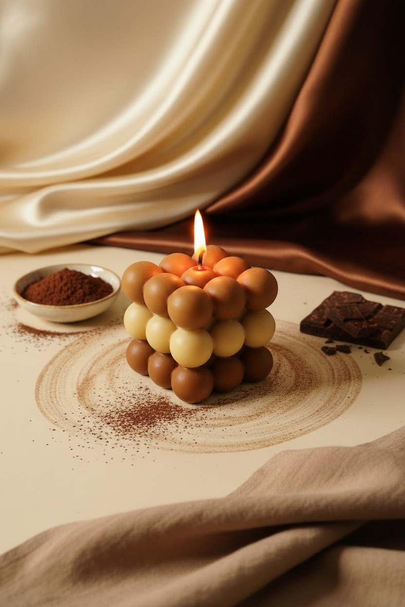 Wrapped in chocolate scented bubble candle