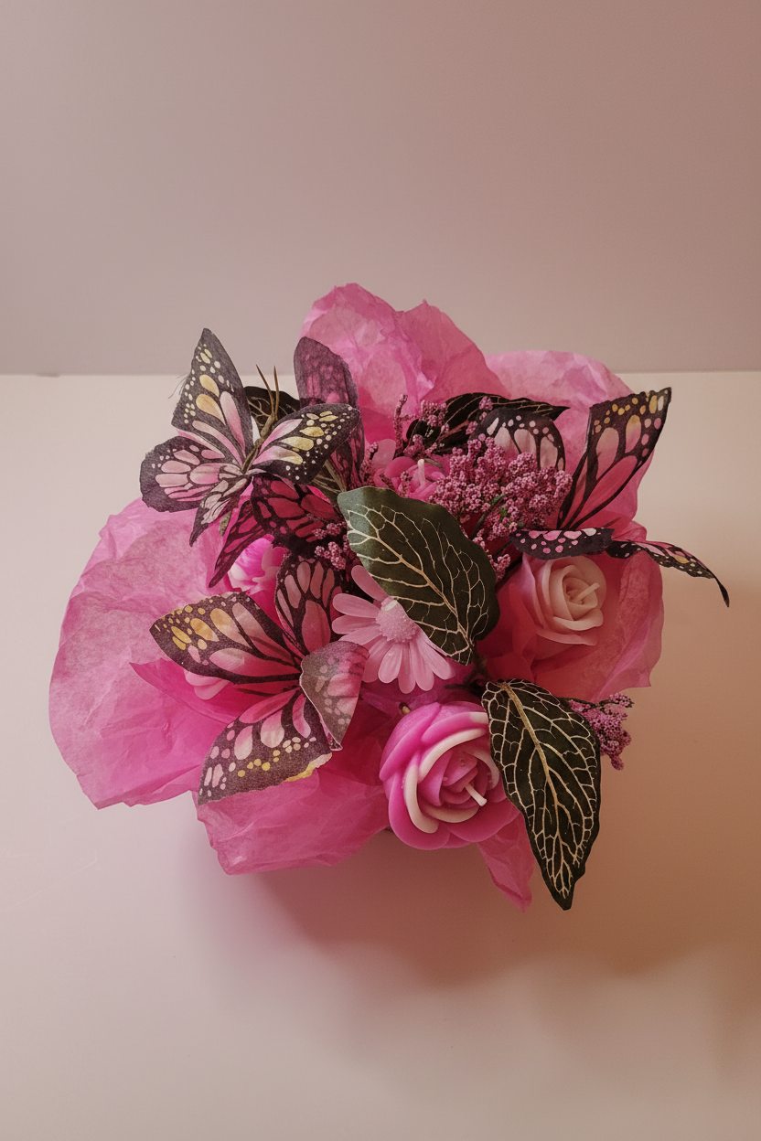 Petals and Peace Candle Flower Bouquet