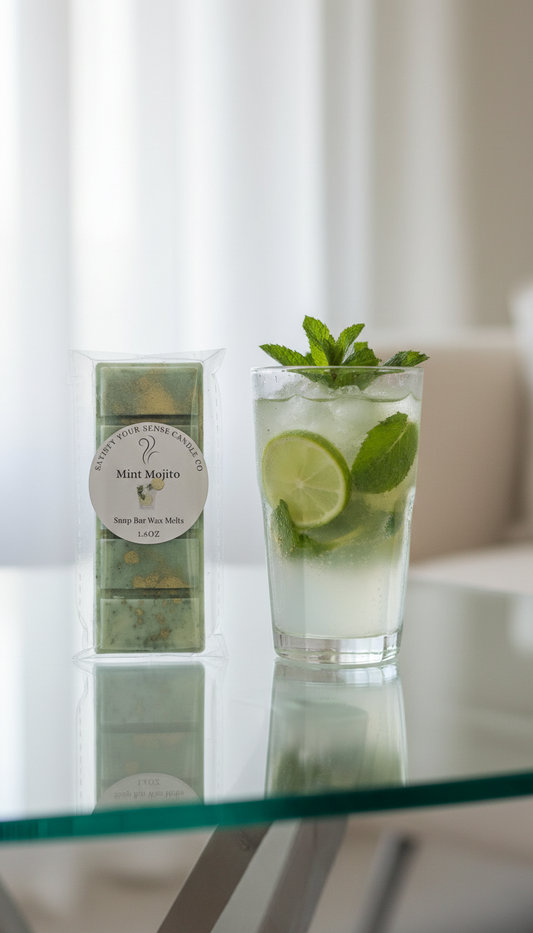 Mojito snap bar wax melts with a refreshing mint and lime scent.