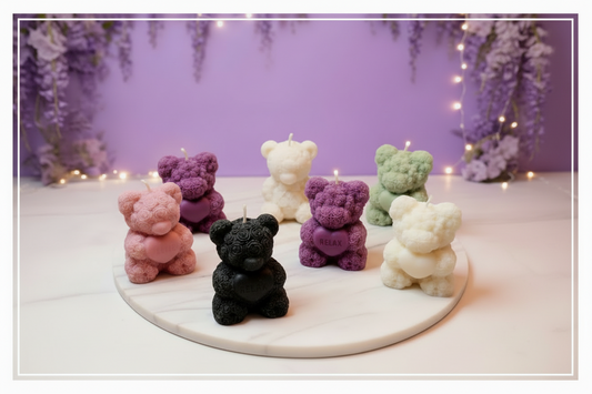 Teddy Bear Candles Clean Product Photo